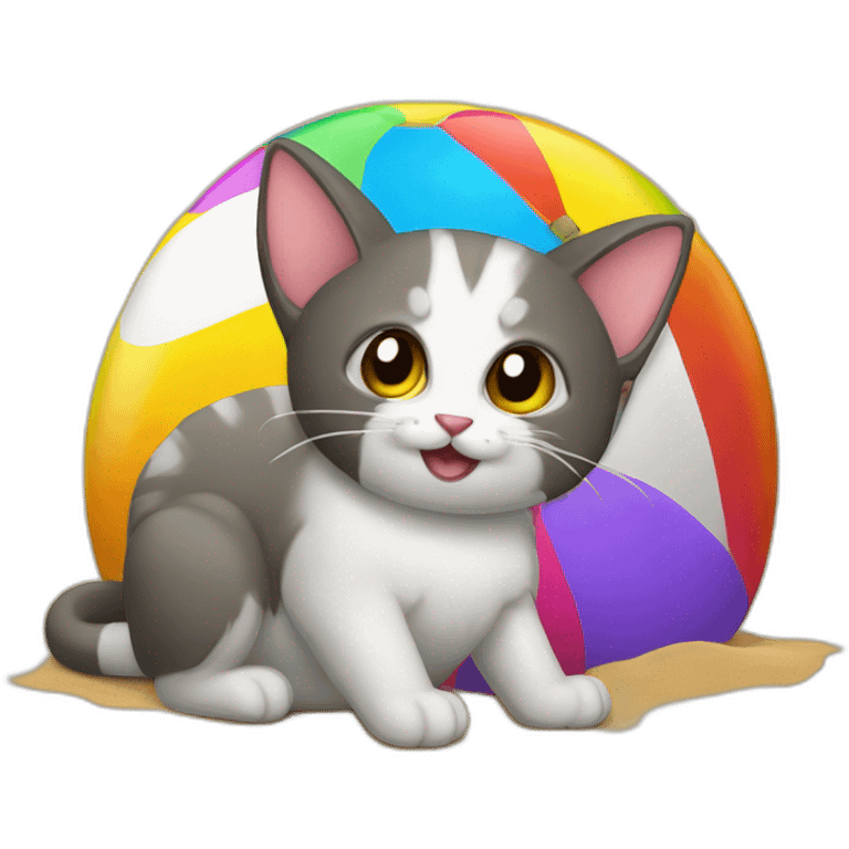 Beachball-bat-cat emoji