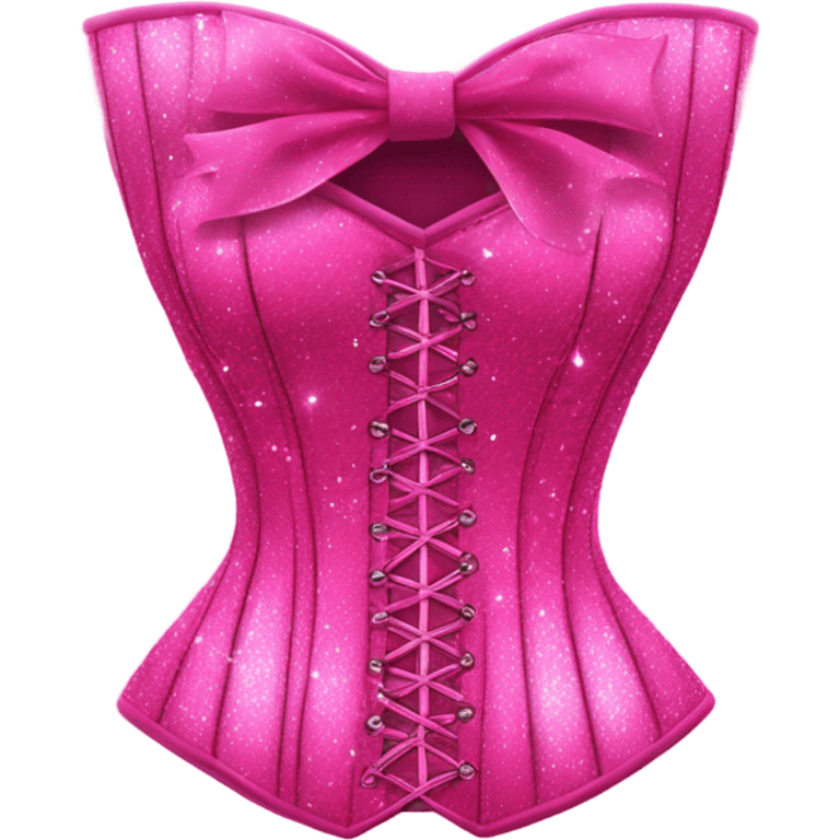 Hot pink corset top with glitter and huge bows  emoji