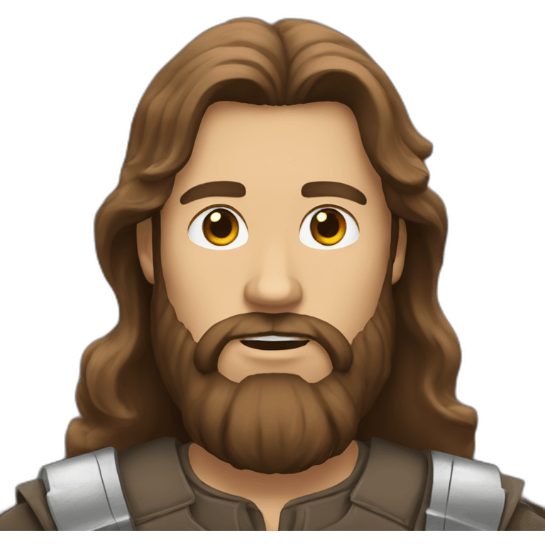 long brown haired bearded man in stark livery emoji