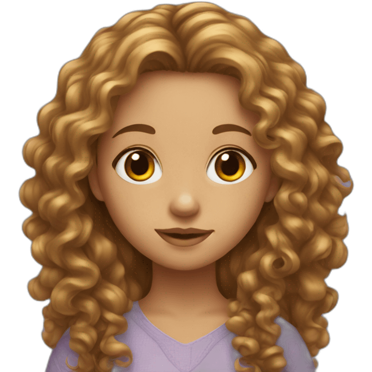 girl with long curly hairs hazel eyes  emoji