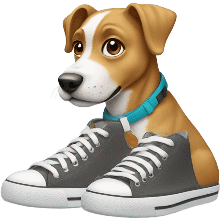 Dog wearing sneakers emoji