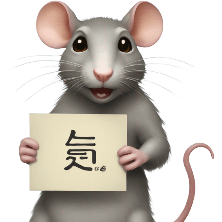 A rat holds a sign with the russian inscription: НУ Я emoji