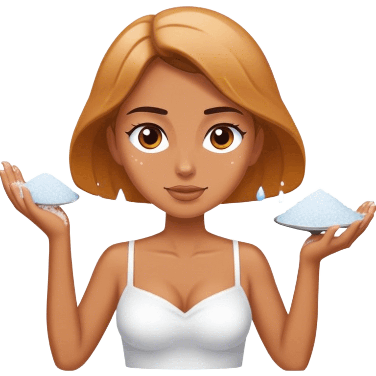 Female version of salt bae sprinkling salt emoji