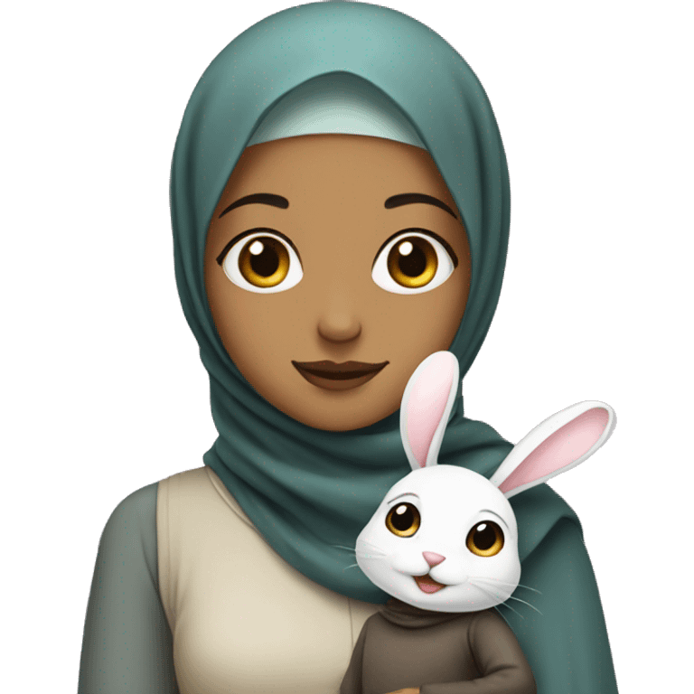 Girl with hijab and a bunny emoji