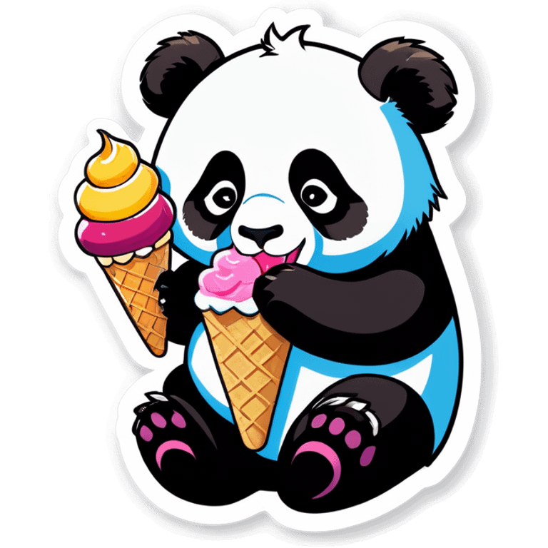 Panda eating ice cream emoji