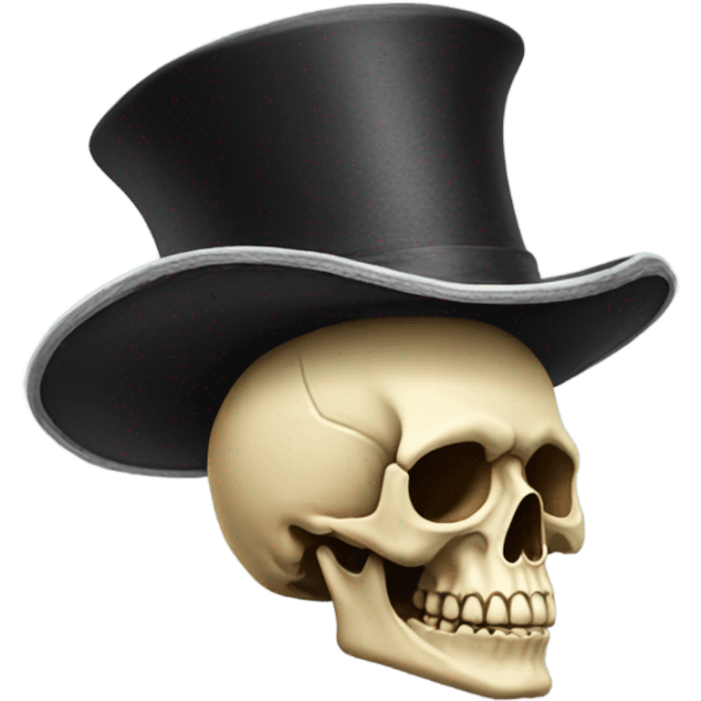 hat on skeleton head emoji