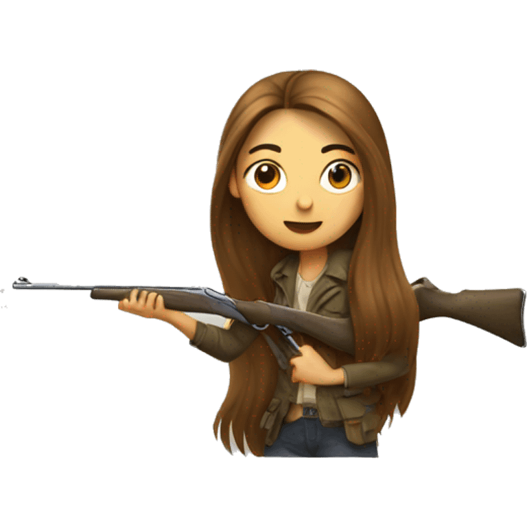 Long hair girl hunting emoji