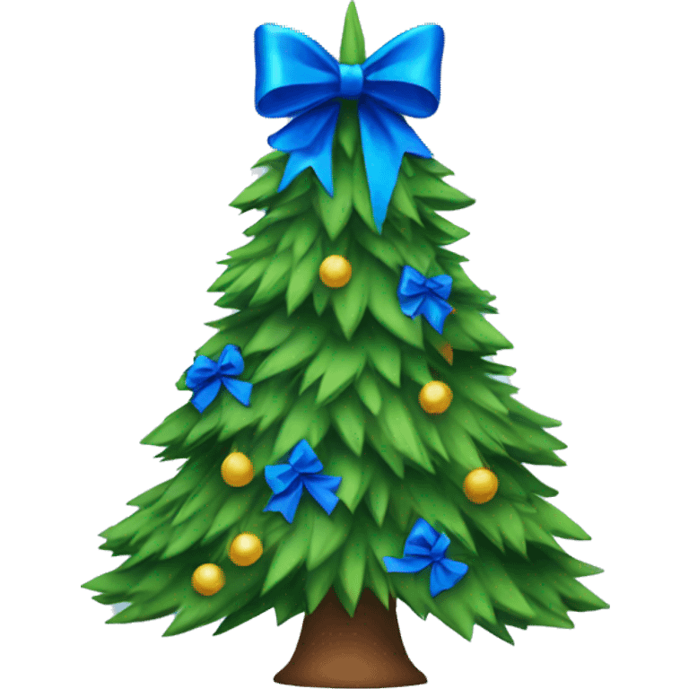 Christmas tree with blue bows emoji