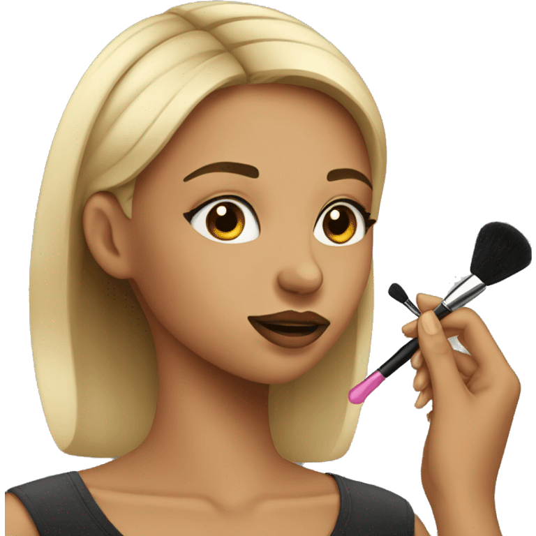 Girl putting on makeup  emoji