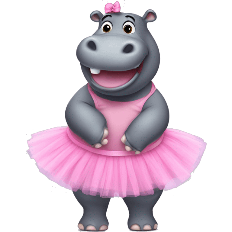 Hippo wearing pink tutu emoji