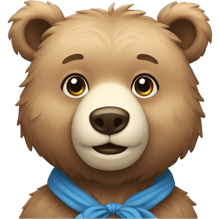 a bear looking cute in blue color emoji