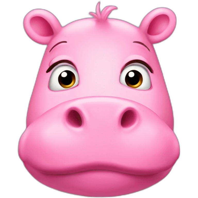 pink hippo surprised emoji