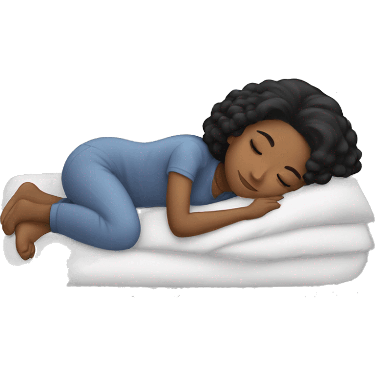 Black hair girl sleeping emoji