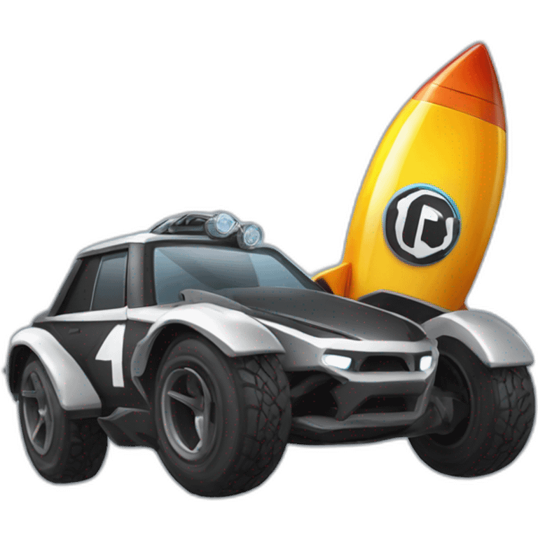 un pingouin qui conduit une voiture de rocket league emoji