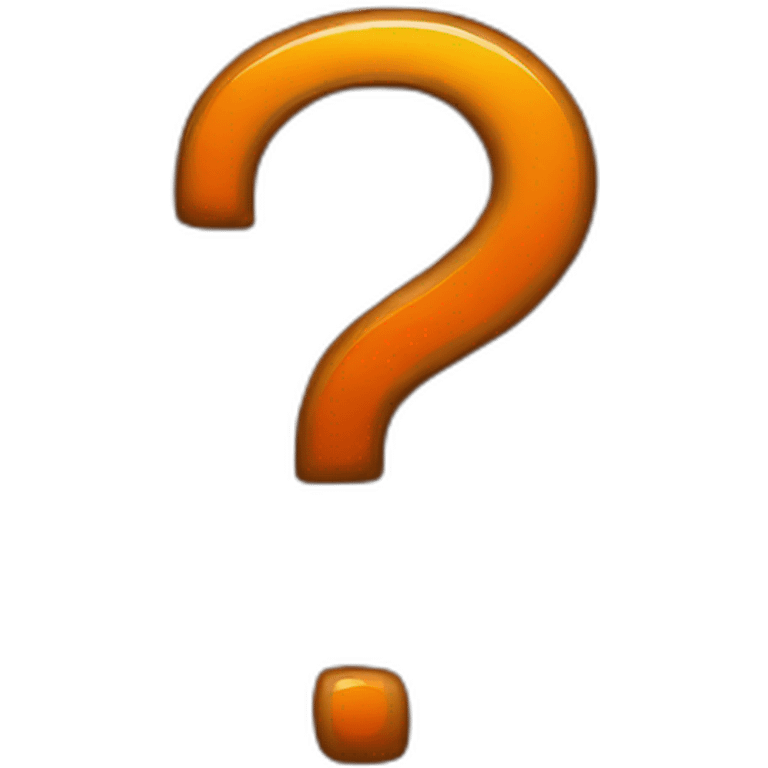 Question mark with with withe and orange background emoji