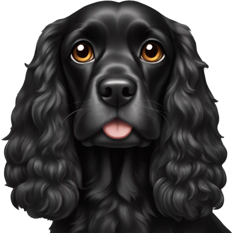 Black American cocker spaniel emoji