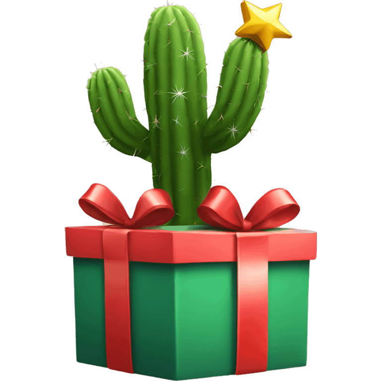 Cactus with Christmas gifts  emoji