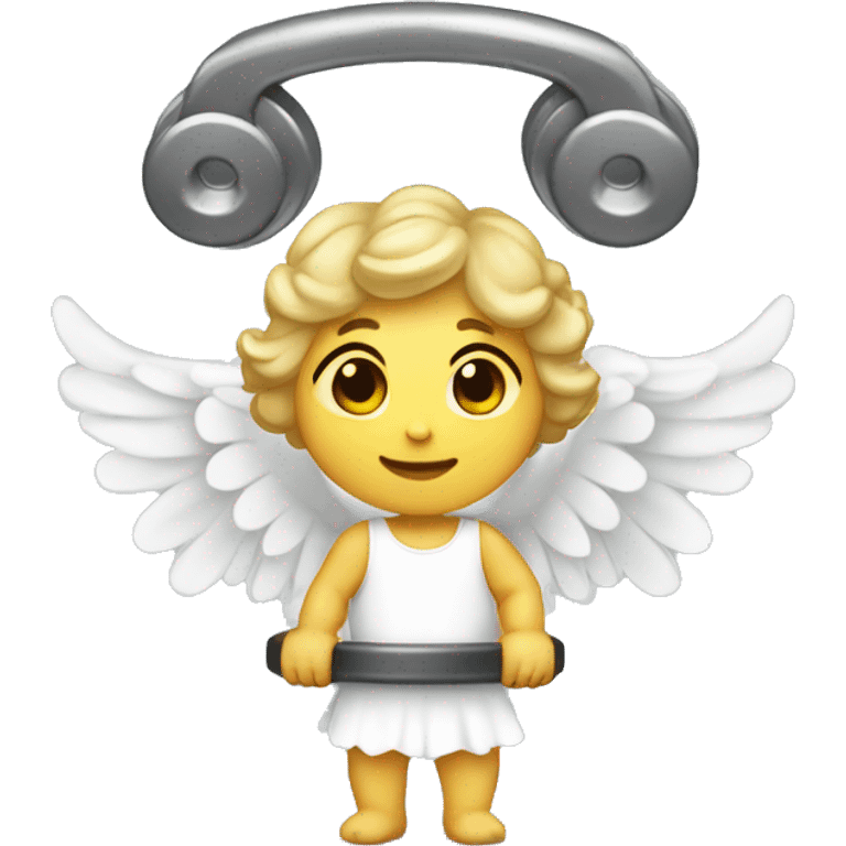 cute angel with halo and weights  emoji