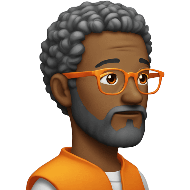 man with orange beard and bold hair as he praying with orange glasses  emoji