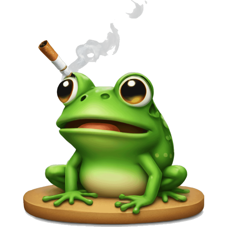 Frog smoking  emoji