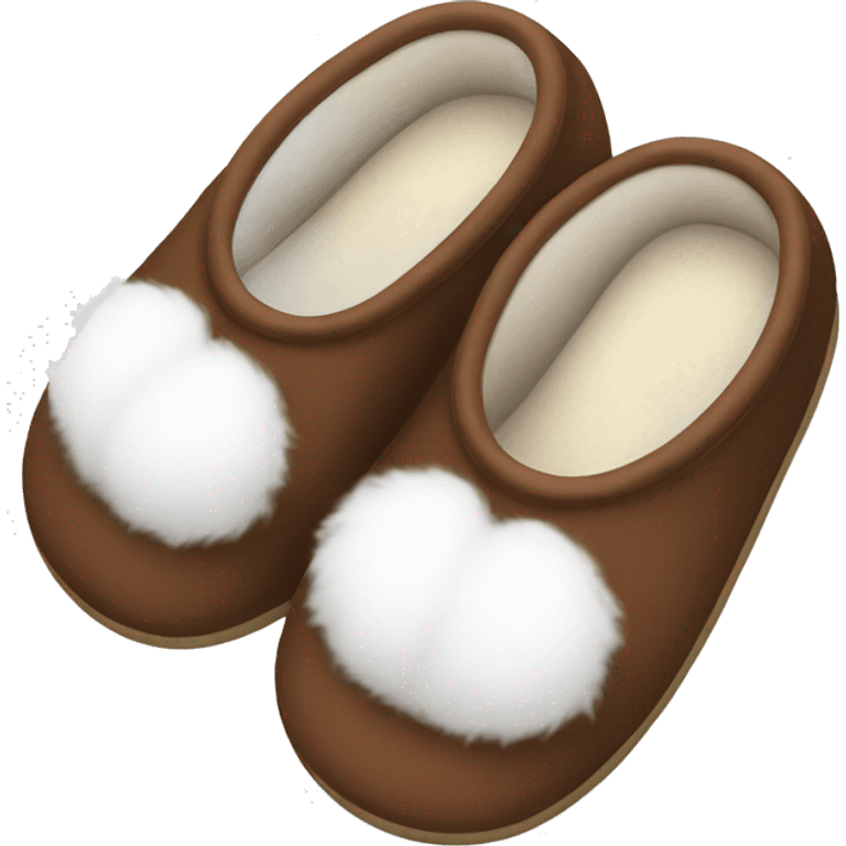 brown slippers that have white fluffy parts emoji