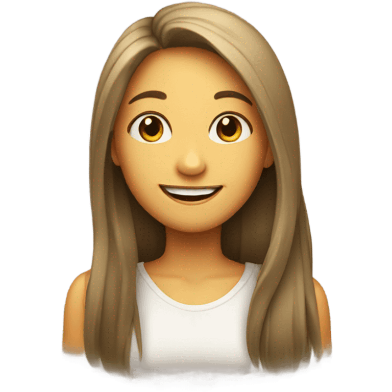 smiling girl with long hair emoji