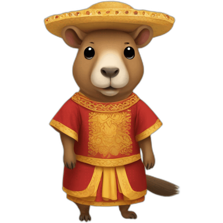 Capybara in a Spanish costume emoji