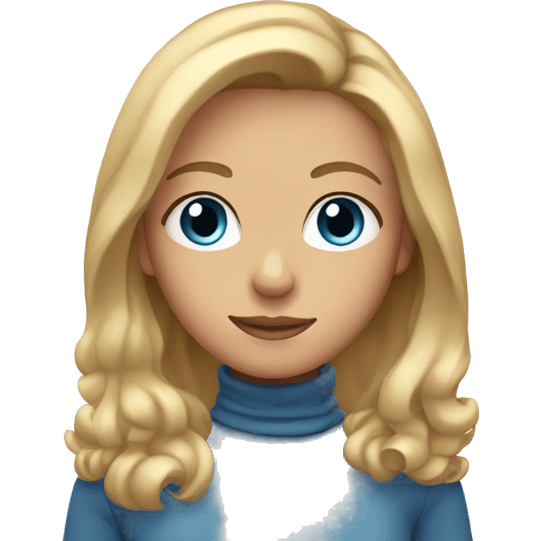 girl with shoulder-length blond hair and blue eyes emoji