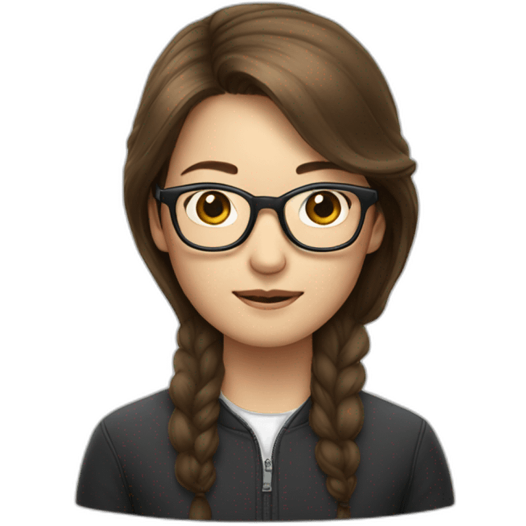 Tim cook with a brown hair Korean girl with eyeglasses emoji