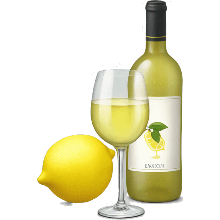 White wine with lemon emoji