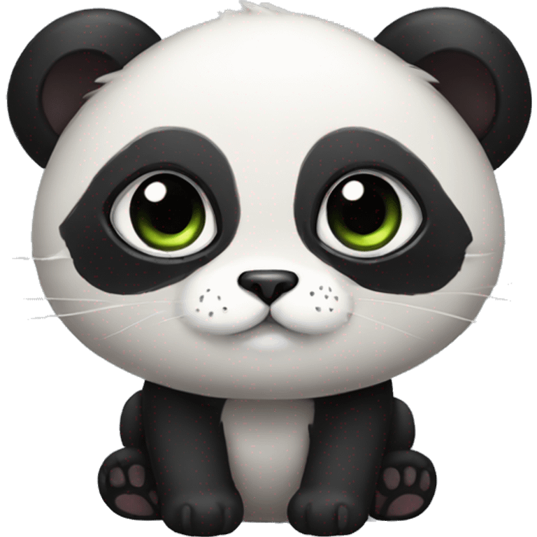 cute masked panda-cat-hybrid emoji