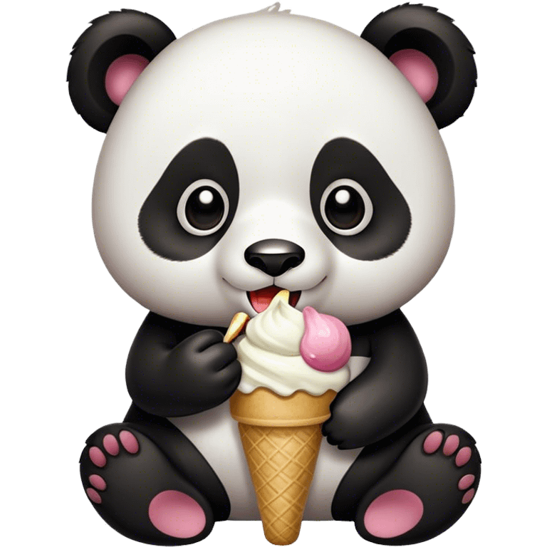 Panda eating ice cream emoji