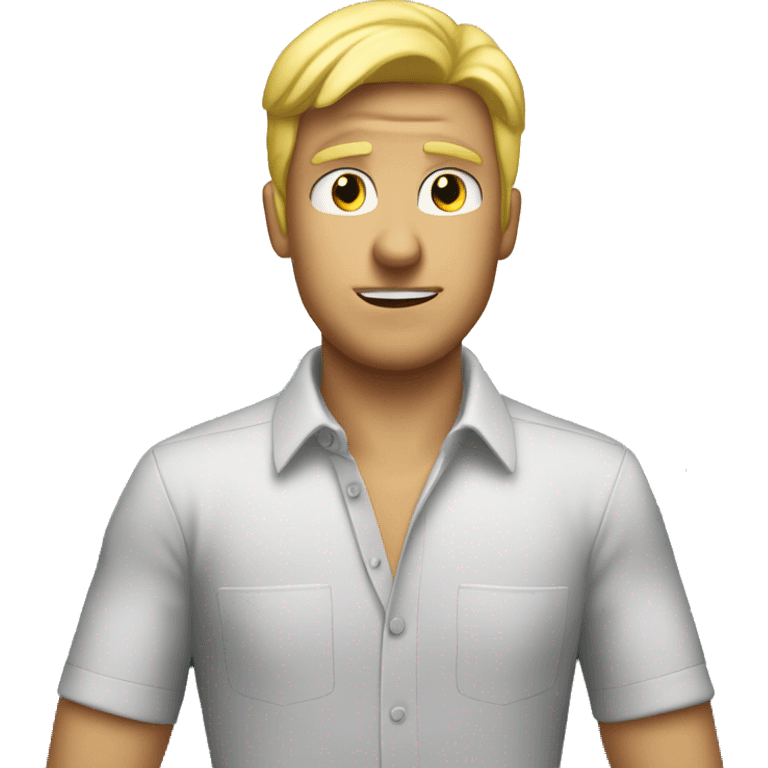 blond air guy stress in front of a plane emoji