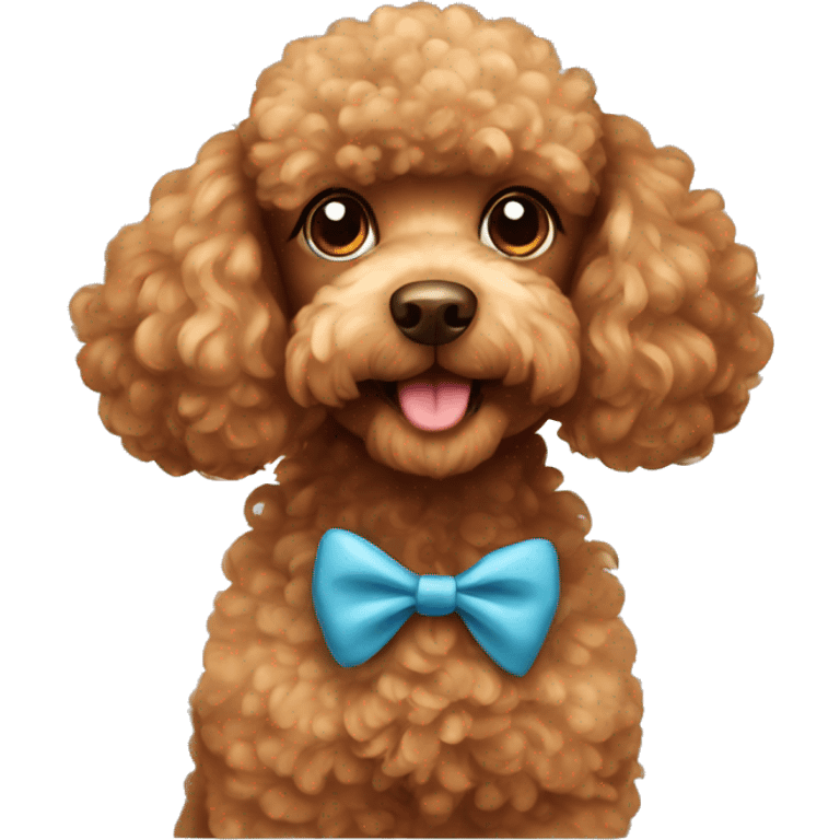 brown poodle wearing a bow emoji