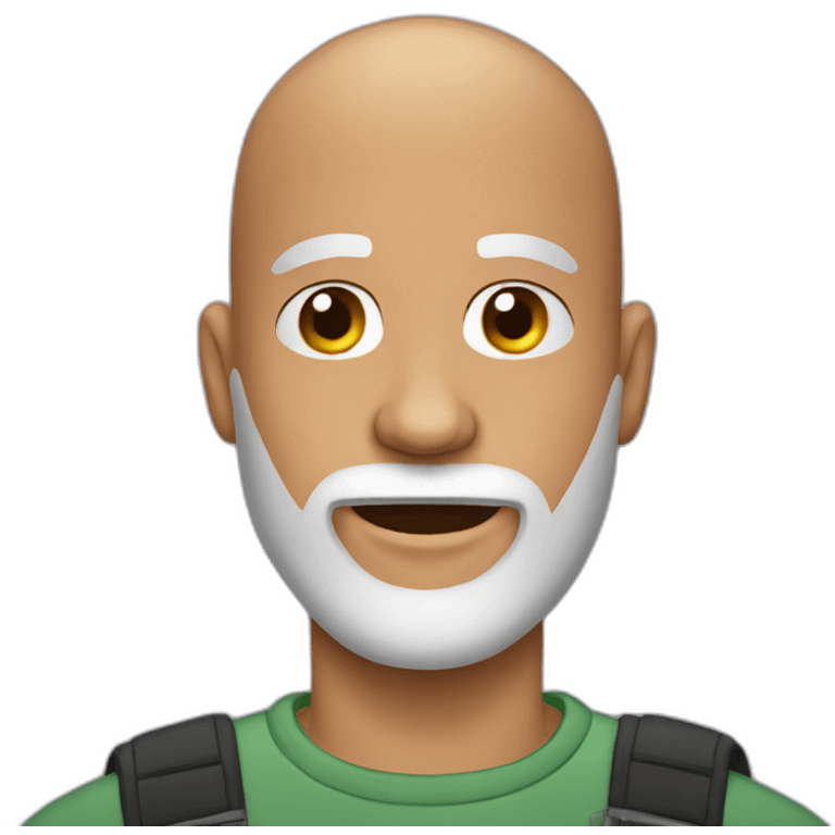 Bald man with beard emoji