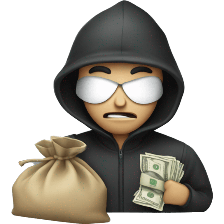 Robber with bag of cash emoji