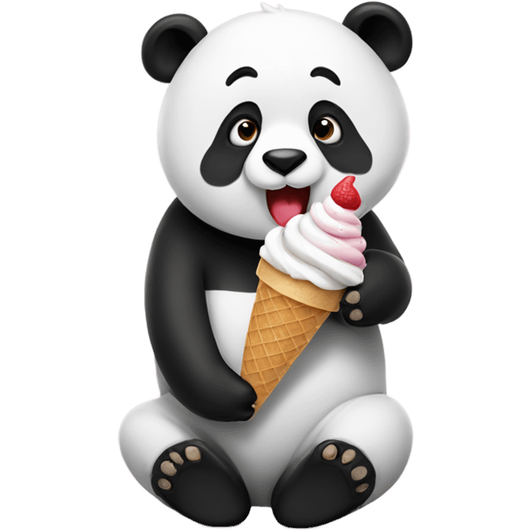 Panda eating ice cream emoji