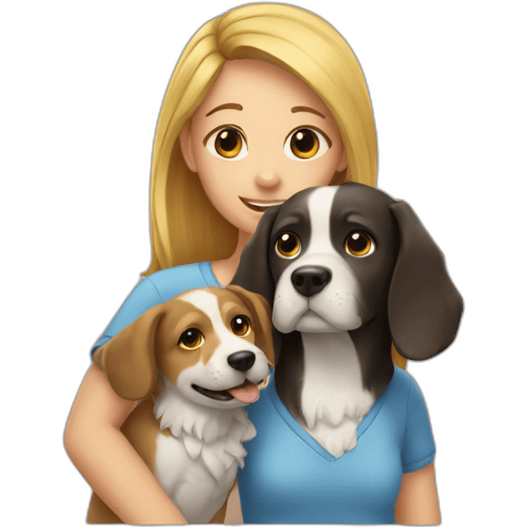 Dog and girl emoji