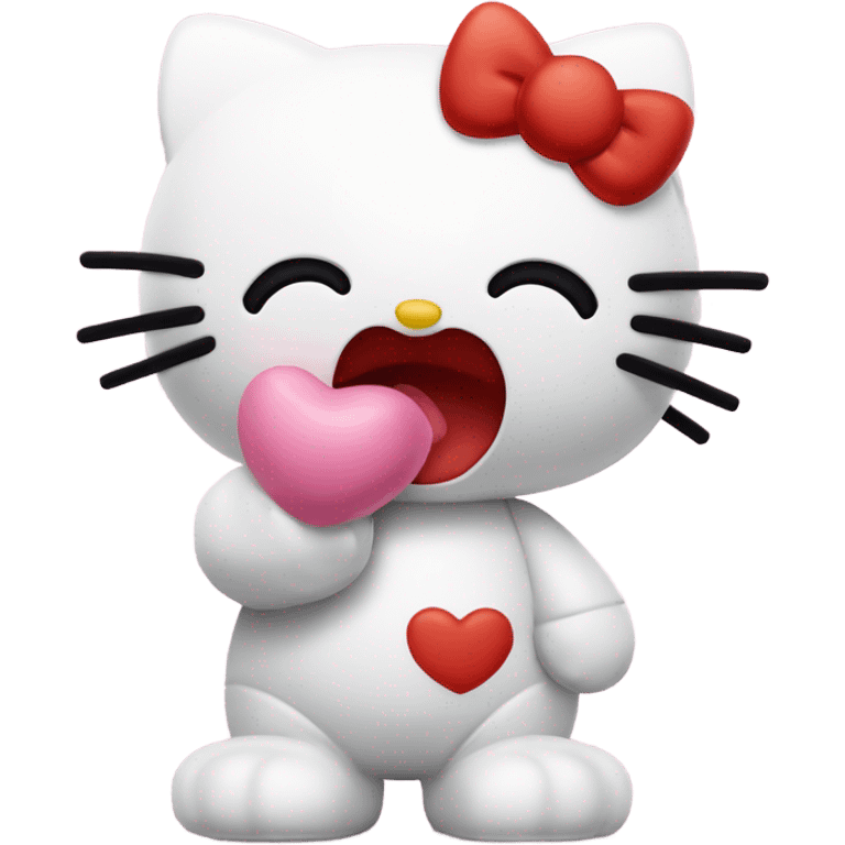 Hello kitty blowing a kiss emoji