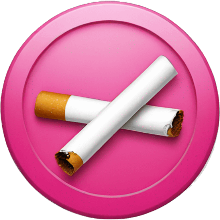 Pink no smoking sign  emoji