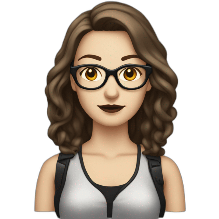 Caucasian-Mum-woman-goth-brown-hair-standing-wearing-glasses emoji