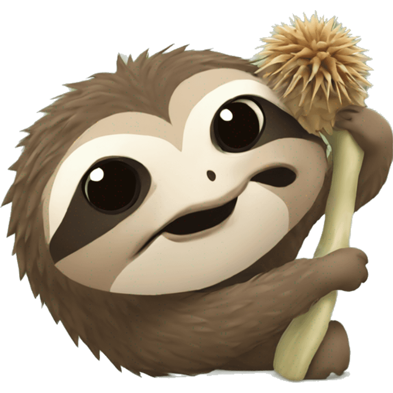 sloth with hedgehog emoji