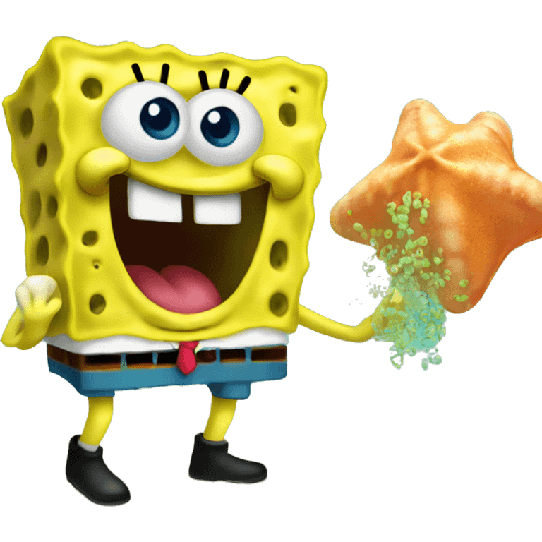 spongebob eating starfish emoji