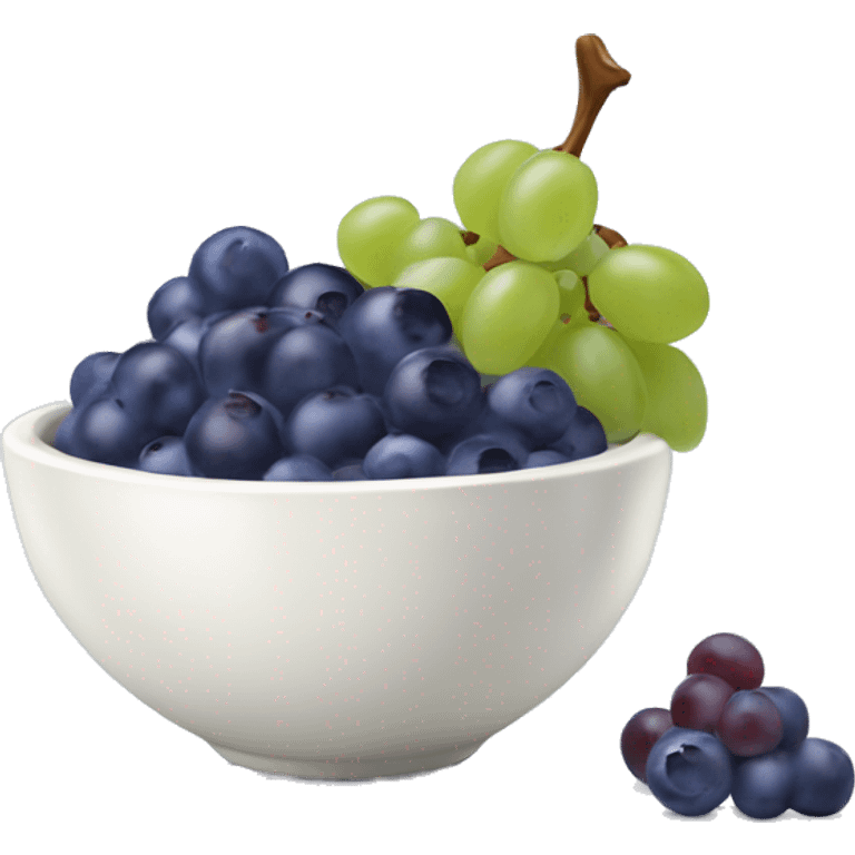 yoghurt bowl with grapes and blueberries emoji