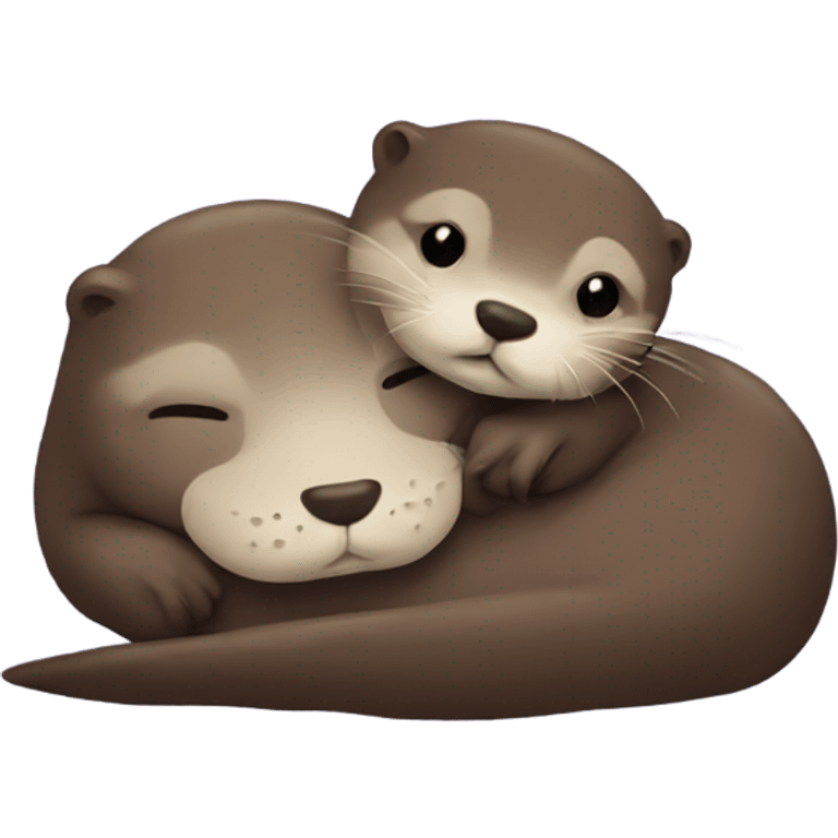 Otter cuddling with another otter emoji