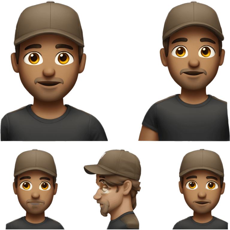 young man, with brown hair. Big nose and 3-day beard.Wearing nike cap emoji