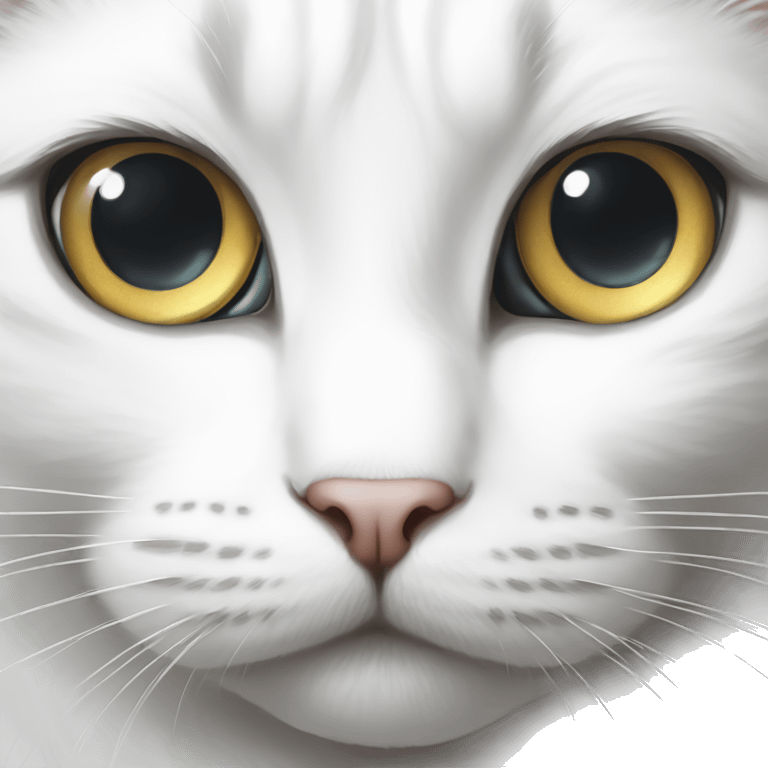 white cat odd eyes emoji