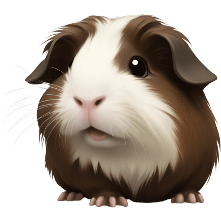 Long haired all dark brown guinea pig baby emoji