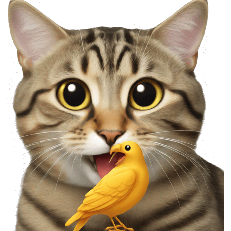 Cat eating a bird emoji