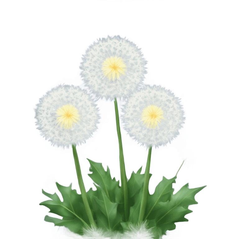 3 white dandelions flowers with merry Christmas  graphic emoji